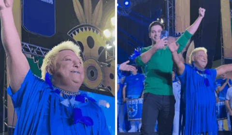 Patixa é ovacionada ao chegar com ‘marido’ no último ensaio do Caprichoso em Manaus