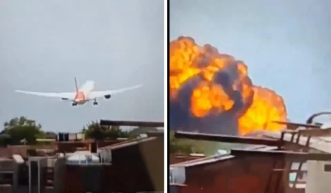 VÍDEO: avião cai na Índia com mais de 240 pessoas a bordo