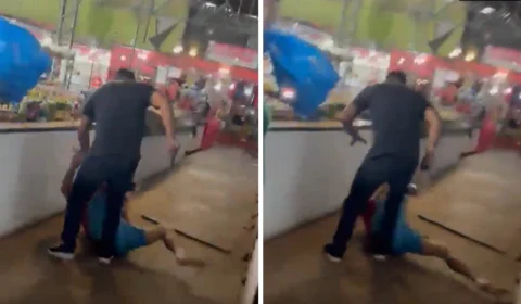 VÍDEO: Homem tenta matar ex-cunhado a facadas em feira no AM por ciúmes