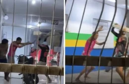 Socos e pauladas: homens protagonizam briga em delegacia de Manaus; veja vídeo