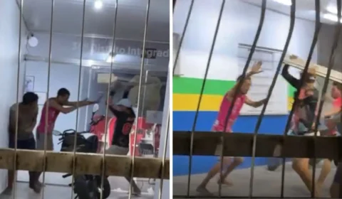 Socos e pauladas: homens protagonizam briga em delegacia de Manaus; veja vídeo