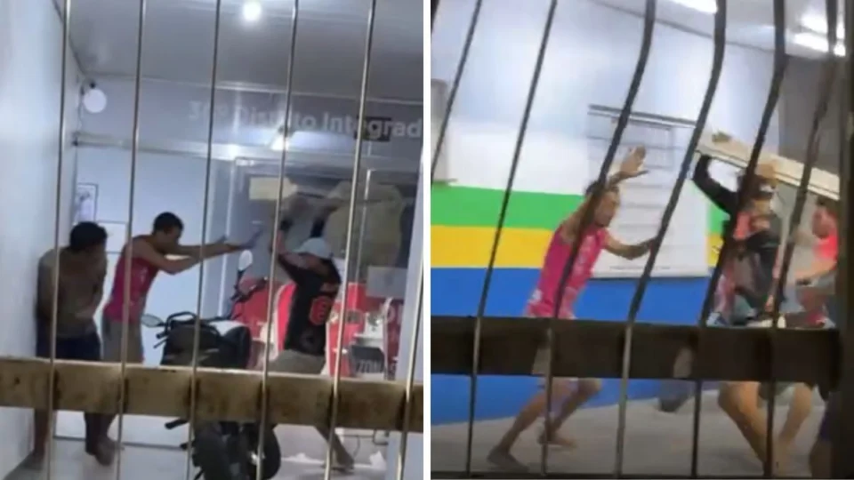 Socos e pauladas: homens protagonizam briga em delegacia de Manaus; veja vídeo