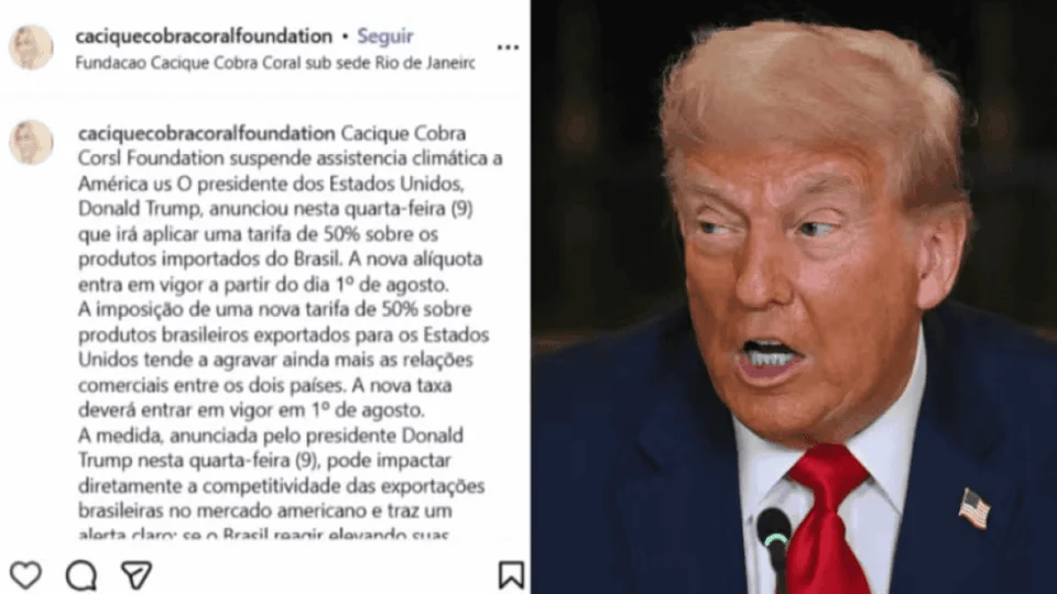 Cacique Cobra Coral corta ‘assistência climática’ aos EUA após tarifa de Trump