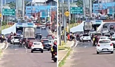 Homem é atropelado ao atravessar faixa de pedestres no viaduto Rei Pelé, em Manaus; veja vídeo