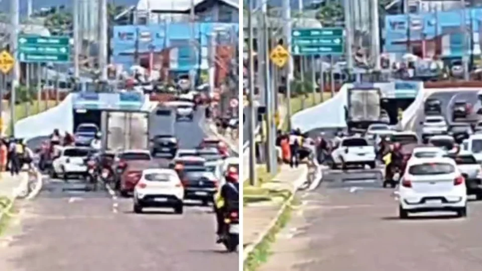 Homem é atropelado ao atravessar faixa de pedestres no viaduto Rei Pelé, em Manaus; veja vídeo