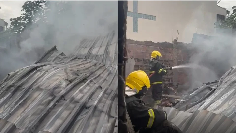 Incêndio atinge casa e destrói galpão de tecidos na zona Norte de Manaus