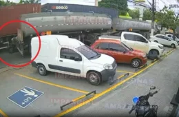 VÍDEO: câmera mostra momento em que tenente da FAB fica entre duas carretas e morre em Manaus