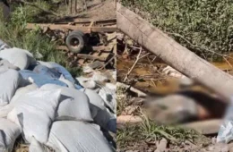 Homem morre após tombar caminhão na BR-435 entre Vilhena e Colorado