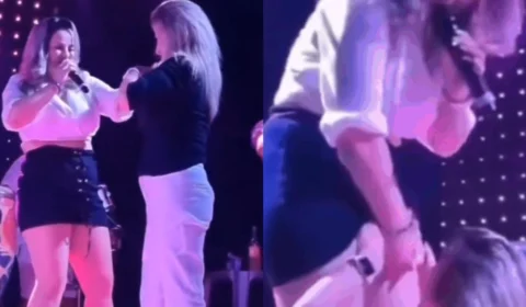 Cantora viraliza na internet ao servir cachaça em calcinha durante show no Ceará; veja imagens