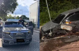 VÍDEO: Influenciador se pronuncia após destruir carro em acidente na avenida do Turismo: ‘dormi no volante’