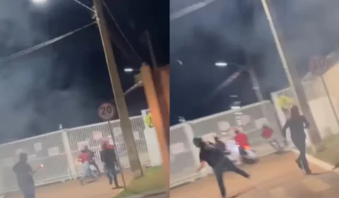 Motoboys fazem buzinaço e quebram portão de condomínio após agressão a colega em Porto Velho