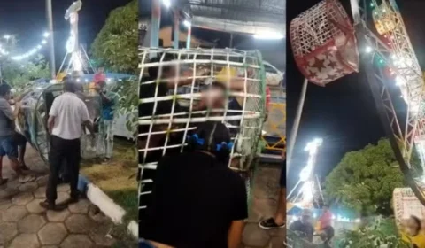 Parque de diversões é interditado após roda-gigante cair com jovem e adolescente em Roraima