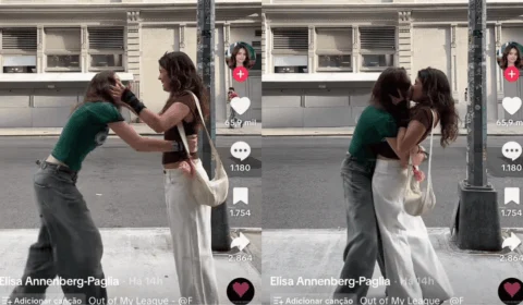 Filha de Sandra Annenberg assume namoro com atriz postando vídeo de beijão na rua