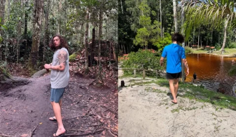 Whindersson Nunes visita cachoeiras em Presidente Figueiredo após show em Manaus: ‘comeu jaraqui e ficou’