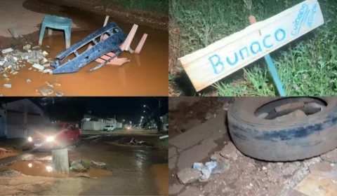 Moradores reclamam de buracos na Rua Alameda Onze Horas em Boa Vista