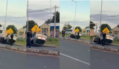 Jovem capota carro e fica preso às ferragens em Boa Vista
