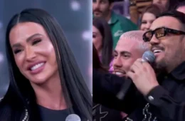Namorada de Belo posta ‘indireta’ após cantor ‘flertar’ com Gracyanne ao vivo