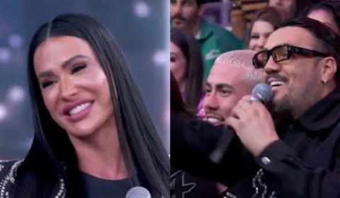 Namorada de Belo posta ‘indireta’ após cantor ‘flertar’ com Gracyanne ao vivo