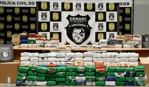 Carga de drogas avaliada em R$ 6 milhões seria enviada à Europa e é interceptada no Amazonas