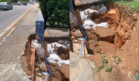 Deslizamento perto da ponte dos Bilhares assusta moradores em Manaus; Seminf descarta riscos