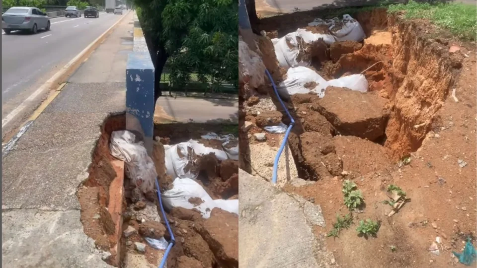Deslizamento perto da ponte dos Bilhares assusta moradores em Manaus; Seminf descarta riscos