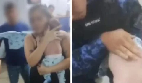 Guarda municipal salva bebê com manobra de desengasgo em Manaus