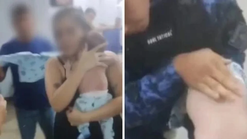 Guarda municipal salva bebê com manobra de desengasgo em Manaus