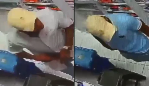 VÍDEO: homem se disfarça de funcionário para fugir após roubo em drogaria de Manaus