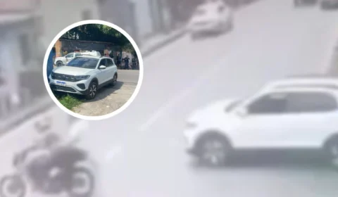 Câmera de segurança flagra momento em que homem é morto a tiros na frente do filho em Manaus; veja vídeo
