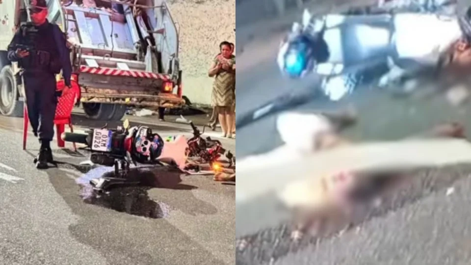 Motociclista morre ao ter cabeça esmagada por caminhão de lixo em Manaus