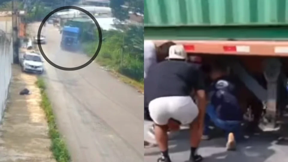 VÍDEO: Carreta desgovernada invade casa em Manaus e pessoa com deficiência passa por difícil resgate