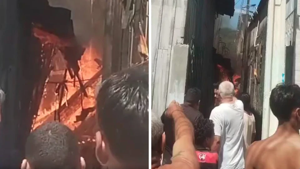 VÍDEO: incêndio destrói casa no Morro da Liberdade, em Manaus, e gera pânico entre moradores