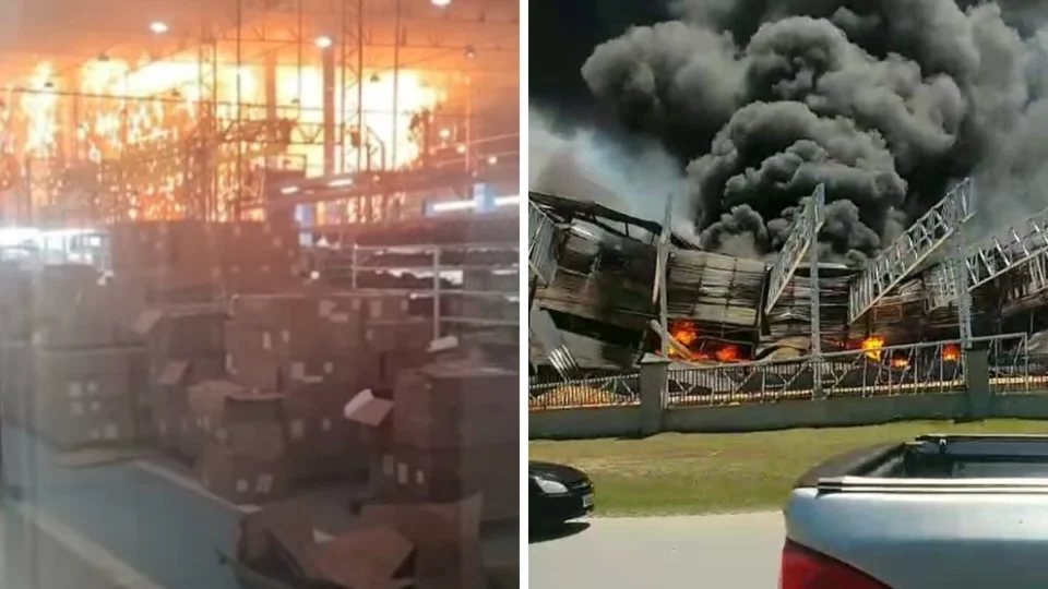 Vídeo registra momento de pânico em incêndio de fábrica em Manaus; veja