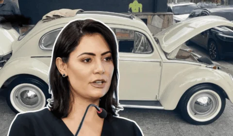 Michelle Bolsonaro diz que abriram Fusca para ver se Jair estava escondido: ‘cabe um homem de 1,85?’