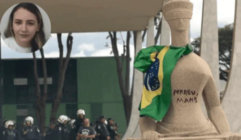 ‘Perdeu, mané’: Moraes determina prisão domiciliar para mulher que escreveu na estátua da Justiça