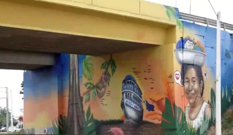 VÍDEO: Trevo do Roque ganha mural que une Amazônia e história de Porto Velho