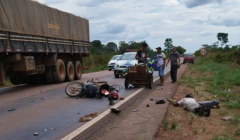 VÍDEO: quatro pessoas ficam gravemente feridas em acidente entre motos em Porto Velho