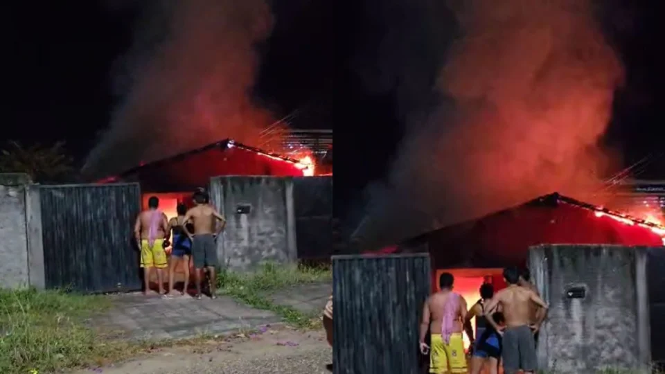 VÍDEO: Incêndio destrói casa no bairro Dr. Sílvio Botelho
