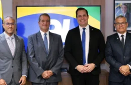 Deputado Nicoletti e Prefeito Arthur Henrique se reúnem com presidente do PL sobre disputa ao Senado