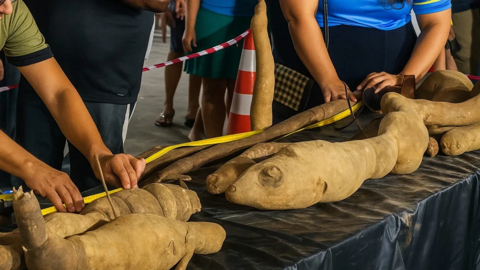 Festival da Farinha no interior do Acre premia mandioca mais longa e mais pesada