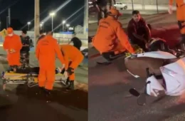 Acidente na Avenida Brasil deixa duas pessoas feridas