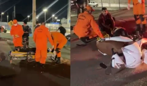 Acidente na Avenida Brasil deixa duas pessoas feridas