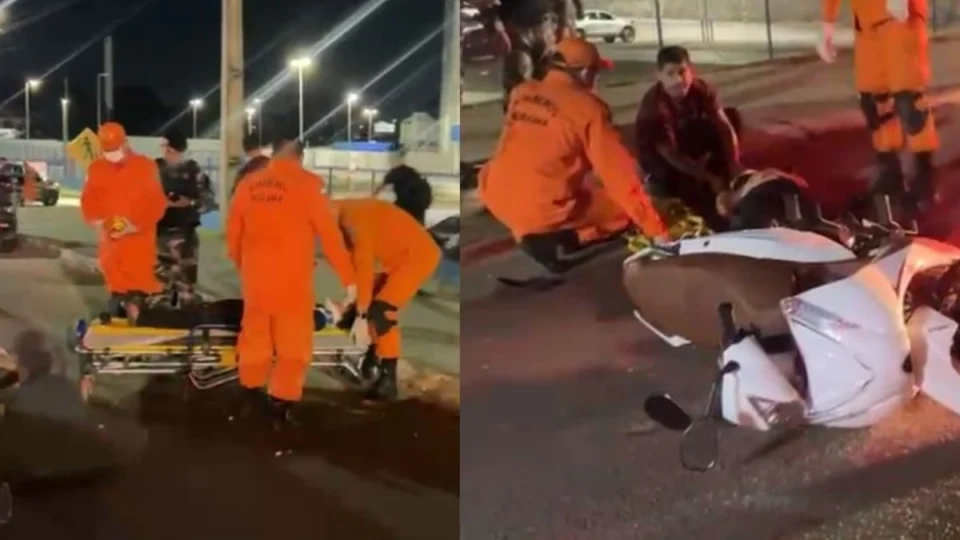 Acidente na Avenida Brasil deixa duas pessoas feridas