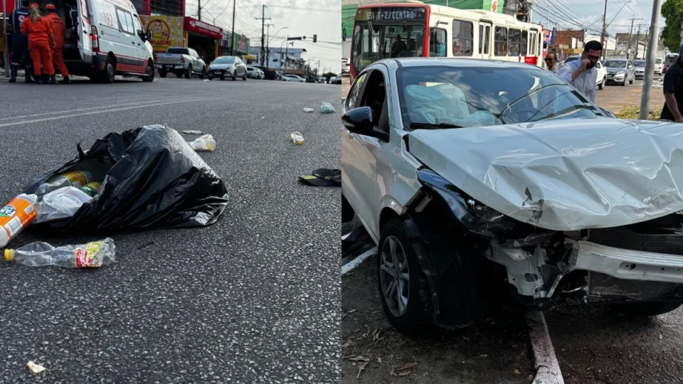 Homem em situação de rua é atropelado após se jogar na frente de carro em Manaus