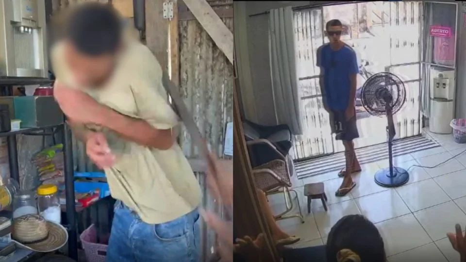 VÍDEO: homem suspeito de assaltar salão de beleza é surpreendido e recebe ‘correção’ em Manaus