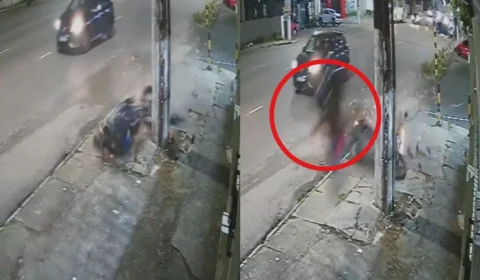 Vídeo mostra motociclista sendo arremessado no ar após colisão em Manaus