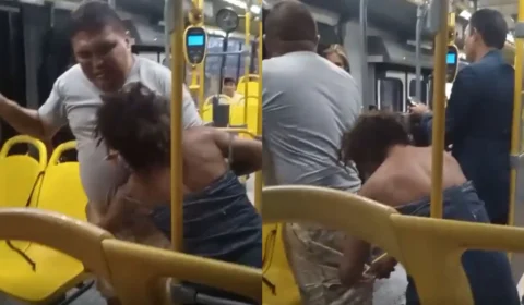 VÍDEO: mulher em situação de rua tenta roubar passageiro em ônibus em Manaus