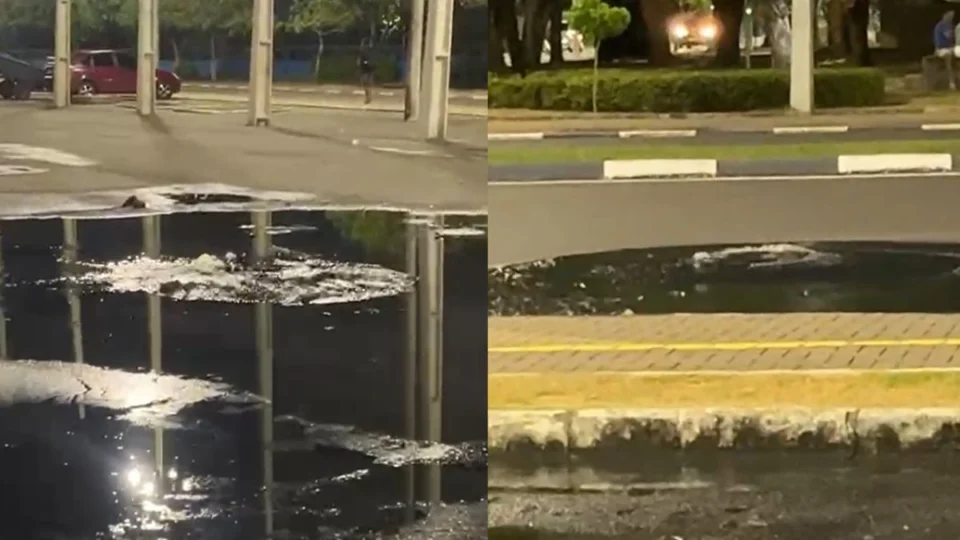 DENÚNCIA: Esgoto transborda e causa mau cheiro em praça Fábio Paracat