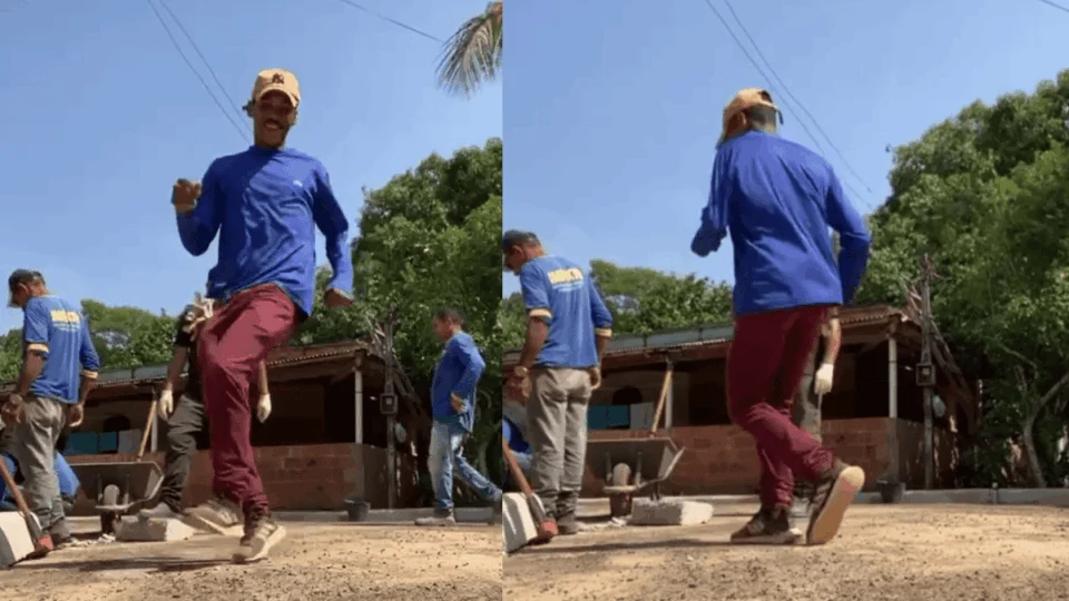 ‘Quando o salário cai na conta’: vídeo de jovem dançando em canteiro de obras no Acre viraliza na redes