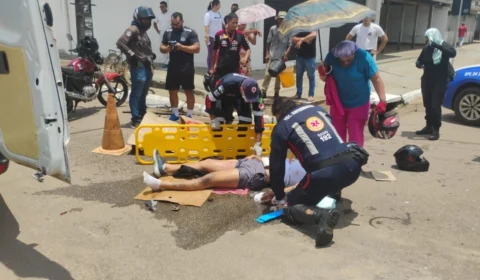 VÍDEO: Condutor de carro provoca acidente e abandona vítima na zona Leste de Porto Velho